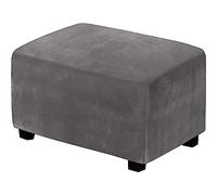 XAOLPLH Washable Ottoman Cover, Stretch Foot Stool Cover, Ottoman Stretch Slipcover, Stool Covers Square, Removable Ottomans Stool Sofa Slipcovers Protector Cover,Grey,L