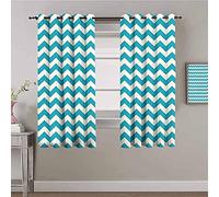 XAONUO Blackout Curtains - 3D Printing Blue Lines Simple Fresh - Super Soft Curtains For Bedroom Eyelet Curtains Drop Noise Reduce Curtains For Living Room/Home 220X215Cm