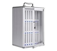 XAoSCd 12/24/36/48/60 Slots Mobile Phone Storage Locker Aluminum Alloy Cell Phone Storage Cabinet Classroom/Factory/Mobile Lock Phone Box,Silver-24
