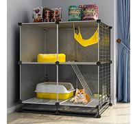 XAoSCd Cat Cage - Diy Pet Playpen,Ferret Cage Cat Playpen Detachable Metal Wire Kennels for 1-2 Cats with Tray for Easy Cleaning,72 * 47 * 82cm