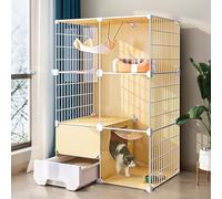 XAoSCd Indoor Cat Enclosure, Cat Kennel Cat Playpen For Indoor Cats, Pet Cage Diy Cat Enclosures Large Playpen Detachable Metal Wire Large Exercise Place Ideal for 1-2 Cats,72 * 47 * 107cm