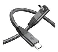 XAOSUN 20Gbps USB C Charger Cable 1.5M,240W USB3.2 Gen2x2 Data Cable 90 Degree Fast Charge,4K@60Hz USBC to C Video Cable for MacBook Pro,Samsung Galaxy S24/S23, Laptop,Steam Deck,Tablet, SSD,Monitor
