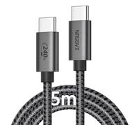 XAOSUN 240W USB C to USB C 5M, PD 3.1 Type C Charger Cable Fast Charging with E-Marker 2.0, Nylon Braided, Compatible with iPhone 17/16,MacBook Air/Pro, Samsung S23+/ Ultra,Google Pixel,Switch