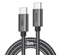 XAOSUN 240W USB C to USB C Cable (3m/10ft), Type C Fast Charging Data Cable, E-Marker 2.0 & PD 3.1,48V/5A for iPhone 17 Plus Pro Max, MacBook Air Pro, iPad Air Pro, Samsung Galaxy S23+ Ultra, Pixel