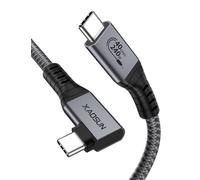 XAOSUN 240W USB4 for Thunderbolt 4 Cable 1M, 40Gbps USB C Thunderbolt Cable 90 Degree [USB-IF Certified],8K@60Hz USBC Video Cable,Compatible with MacBook Pro,iPhone 16/17 Pro Max,iPad Pro,eGPU,SSD