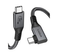 XAOSUN 240W USB4 Thunderbolt 4 Cable Right Angle,40Gbps Data Transfer 8K@60Hz,Fast Charging Nylon Braided Compatible for MacBook Pro, iPhone 15/Pro, iPad Pro/Air 4,Galaxy S21,Pixel,Switch(1.4M)