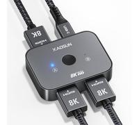 XAOSUN 8K HDMI 2.1 Switch, 4K@120Hz HDMI Splitter 1 in 2 out / 2 in 1 out | Bidirectional 8K@60Hz Switcher for HDR, 3D, Dolby with PC, Xbox, HDTV, PS5/PS4, Roku, Blu-Ray, Plug&Play (No Cable)