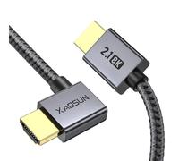 XAOSUN Right Angle HDMI 2.1 Cable-1M, 48Gbps Ultra High Speed HDMI Cord Support 8K@60Hz 4K@120Hz Dynamic HDR eARC HDCP 2.2& 2.3 HDR10, Compatible with PS5,PS4,X-Box,Roku TV,HDTV,Blu-ray,LG,Samsung