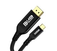 XAOSUN USB C to DisplayPort 1.4 Cable 2M,8K@60Hz Bidirectional DisplayPort to USB 3.2, 4K144Hz/120Hz Type C Thunderbolt 4/5 to DP Cable for MacBook, iMac, iPad Pro, Galaxy S25/S24, iPhone 17/16