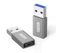 XAOSUN USB C to USB Adapter 10Gbps,USB3.1 C Female to USB A Male Adapter,100W Fast Charging& Data Transfer, Compatible with iPhone 16/15 Pro Max,MacBook,AirPods,Tablet,Car Chargers- 2 Pack (Grey)