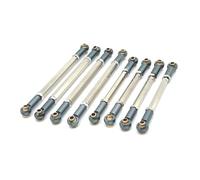 XAQRYQO For MN For MN128 1/12 rc Car Spare Part Aluminum Alloy Wheelbase Steering Link Rod Set Accessories RC Links Linkages(Gray)