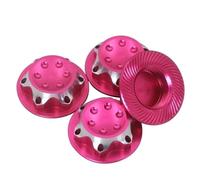 XAQRYQO RC Car Assortment For X-maxx For Summit For E-revo For Arrma 1:8 rc Car Anti-skid Wheel Cover Aluminium Alloy Hub 17mm Hex Nut(Pink)