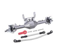 XAQRYQO RC Car Axle Set For Axial For SCX10 II 90046 90047 1/10 RC Crawler Upgrade Parts CNC Aluminum Front Rear Axle Straight Complete Axles Set(Gray,Front)