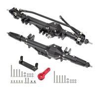 XAQRYQO RC Car Axle Set For Axial For Wraith 90018 RR10 030 1/10 RC Crawler For Rock For Racer CNC Diamond-Shaped Aluminum Complete Front Rear Axle(Black,Front and Rear)