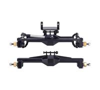 XAQRYQO RC Car Axle Set For TRX4M 1/18 RC Crawler Axle Upgrade Parts +10mm Diamond CNC Portal Axles With Lay Down Servo Mount Links(Black)