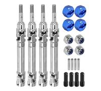 XAQRYQO RC Car Drive Shafts For Rustler For Traxxas For Stampede For Hoss VXL 4X4 1/10 rc cars Upgrade Parts 4Pcs Steel Front And Rear Drive Shaft CVD