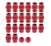 XAQRYQO RC Car Parts For Arrma For Senton For Granite For Typhon 4X4 3S&550 For Big For Rock For Vorteks 4X4 3S 1/10 Tie Rods Pivot Ball Shock Pivot Steering Ball(Red)
