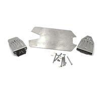 XAQRYQO RC Car Parts For Arrma For VORTEKS For Big For Rock 1/10 rc cars Upgrade Parts Stainless Steel For Chassis Armor Front Rear Protector Skid Plate