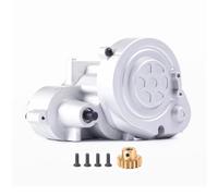 XAQRYQO RC Car Parts For Axial For RBX10 For Ryft 1/10 Complete Metal Gearbox Transmission Box With Gear RC Crawler Car Upgrade Parts With 17T Pinion Brass(Silver)