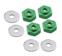 XAQRYQO RC Car Parts For HSP 1/10 1/8 rc cars For Buggy For Monster Truck Accessories 12mm To 17mm Wheel Adapter Drive Hub Combiner Hexagonal Hex Hole 6mm Parts(Green)