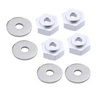XAQRYQO RC Car Parts For HSP 1/10 1/8 rc cars For Buggy For Monster Truck Accessories 12mm To 17mm Wheel Adapter Drive Hub Combiner Hexagonal Hex Hole 6mm Parts(Silver)