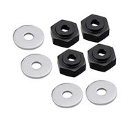 XAQRYQO RC Car Parts For HSP 1/10 1/8 rc cars For Buggy For Monster Truck Accessories 12mm To 17mm Wheel Adapter Drive Hub Combiner Hexagonal Hex Hole 6mm Parts(Black)