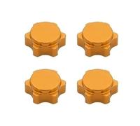 XAQRYQO RC Car Parts For HSP For Axial For HPI For Himoto 17mm Aluminum Wheel Hub Hex Nut Anti-Dust Cover 1/8 Replacement RC For Hobby Car For Buggy Truck Parts(Yellow)
