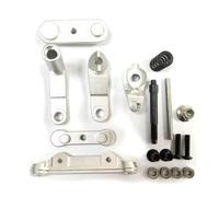 XAQRYQO RC Car Parts For LOSI For Baja For Rey For Hammer For 4WD 1/10 RC Crawler Upgrade Parts Aluminum Alloy Steering Servo Saver(Silver)