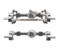 XAQRYQO RC Car Parts For MN99S For MN D90 D91 D96 MN98 MN45 Metal Front And Rear Portal Axle Set 1/12 rc cars Upgrade Parts Modification Accessories(Silver,Set)