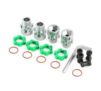 XAQRYQO RC Car Parts For Traxxas 1/10 For Slash 2WD 4X4 For Rustler For Stampede 2WD 4X4 rc cars Upgrade Parts Replacement 12mm-17mm Splined Wheel Hex Hub Adapter(Green)
