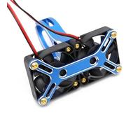 XAQRYQO RC Car Parts For Traxxas 1/5 For X-Maxx 6S 8S 1/5 For Arrma For Kraton For Outcast 4985 1717 Brushless Motor Heat Sink Dual Cooling Fan Heatsink RC Truck Car Parts(Blue)