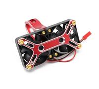 XAQRYQO RC Car Parts For Traxxas 1/5 For X-Maxx 6S 8S 1/5 For Arrma For Kraton For Outcast 4985 1717 Brushless Motor Heat Sink Dual Cooling Fan Heatsink RC Truck Car Parts(Red)