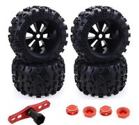 XAQRYQO RC Car Parts For Traxxas For Maxx For Tmaxx For E-Revo For Revo 3.3 For JLB For Cheetah For Monster 1/8 Scale 17mm Hex RC Truck Tires And Wheels Set Parts(8477 Tire tool)