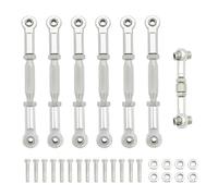 XAQRYQO RC Car Parts For Traxxas For Slash 4X4 For VXL 2WD For Rustler For Stampede For Hoss 1/10 rc cars Upgrades Parts Turnbuckles Camber Link Rod Linkage Set(Silver)