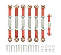XAQRYQO RC Car Parts For Traxxas For Slash 4X4 For VXL 2WD For Rustler For Stampede For Hoss 1/10 rc cars Upgrades Parts Turnbuckles Camber Link Rod Linkage Set(Red)