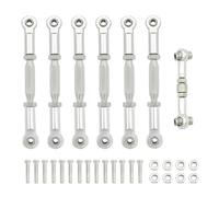 XAQRYQO RC Car Parts For Traxxas For Slash 4X4 For VXL 2WD For Rustler For Stampede For Hoss 1/10 Turnbuckles Camber Link Rod Linkage Set RC Car Upgrades Parts Refit(Silver)
