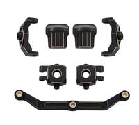 XAQRYQO RC Car Parts For Traxxas For TRX4M For Defender For 1/18 Axle Diff Cover Brass Steering Link Caster Blocks Upgrades RC Crawler Car Parts(Whole set)
