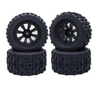XAQRYQO RC Car Parts For Trxs For Himoto For HSP For HPI For Redcat 1/10 RC For Monster Truck Tires And Wheel Rims 12mm Hex 4pcs 120mm 125mm Rubber(7473-1)