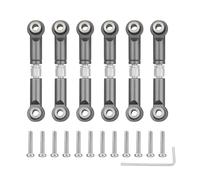 XAQRYQO RC Car Parts For Wltoys For A949 A959 A969 A979 K929 1/18 Metal Linkage Pull Rod Front Rear Servo Link Tie Rod Refit rc cars Upgrade Spare Parts 6PCS(Gray)