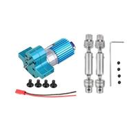 XAQRYQO RC Car Parts For WPL For MN Full Metal Gearbox With Metal Teeth 370 Gearmotors Military Semi Trucks For Pickup Trucks Drive Shafts Replacement RC Parts(Blue)