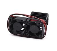 XAQRYQO RC Car Parts Motor Dual Cooling Fans Heatsink 540 550 3650 3660 3670 Radiator 36mm 5V-7.4V For 1/10 1/8 rc Car Ship Part Aluminum Alloy(Black)