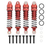 XAQRYQO RC Car Upgrade Parts For Traxxas For Latrax For Teton For Desert For Prerunner SST 4Pcs Metal Front And Rear Shock Absorber 1/18 RC Truck Car Upgrade Parts(Red)