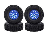 XAQRYQO Rc Car Wheel Rim Tire For Axial SCX24 FCX24 TRX4M 1/24 rc cars Upgrade Parts 1.0" Metal Beadlock Wheel Tires Spacers(Blue,B)