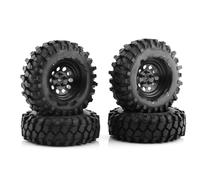 XAQRYQO Rc Car Wheel Rim Tire For Traxxas For TRX4 For Axial SCX10 90046 90047 MST 1/10 RC Crawler Car 1.9" Rubber Tires Beadlock Wheels Rims rc cars Tire(Black,90mm)