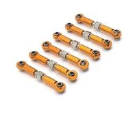 XAQRYQO RC Links Linkage For Axial For Wltoys A949 1/18 RC Crawler Upgraded Parts 6pcs Adjustable Steering Link Rod Bar Servo Linkage Links(Yellow)