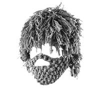 Xasbseulk Beanie with Beard for Adults - Winter Punk Knitted Head Hat for Cosplay and Parties | for Men Women Photographers Event Organizers Carnival Parties Costumes