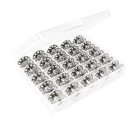 Xasbseulk Bobbins for Sewing Machine - 25 Metal Bobbins with Storage Box | Size 15 Universal Thread Spools | Compatible Brother Sewing Accessories | Quilting Embroidery DIY Kit