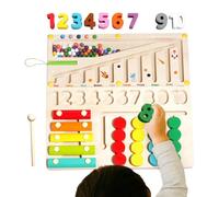 Xasbseulk Shape Sorter Toy - Sensory Wooden Number Matching Table Game | Fine Motor Skill Developmental Toy for Car Indoor Kindergarten Schools Home Traveling