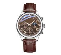 Xasbseulk Stainless Steele Watch - Men's Fashion Watch | Waterproof Genuine Leather Elegant | Soft Leather Classic | Casual Strap, Business for Men