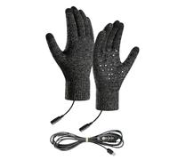 Xasbseulk USB Heating Gloves, Touch Screen Enabled Winter Gloves with Heat Function - 3 Levels Windproof Mittens for Cycling, Driving, Hiking in the Cold